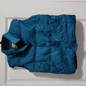 Cabela's Blue Puffer Vest 650 Goose Down Fill Medium